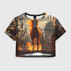 Женский топ Огненная лошадь в стиле стимпанк