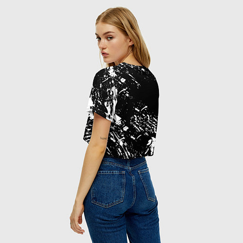 Женский топ Juventus белые штрихи красок / 3D-принт – фото 4