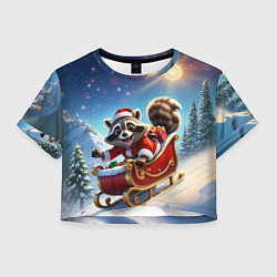 Женский топ Енот в санях