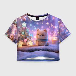 Женский топ Новогодний пушистый щенок