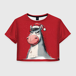 Женский топ Недовольная новогодняя лошадь