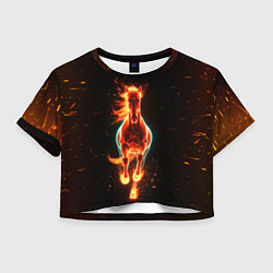 Женский топ Огненная лошадь из темноты