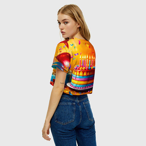 Женский топ Радуга праздничного торта / 3D-принт – фото 4