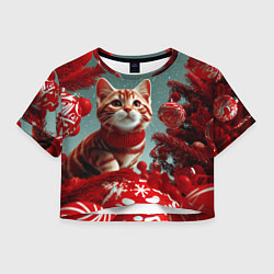 Женский топ Рыжий кот - Новый год