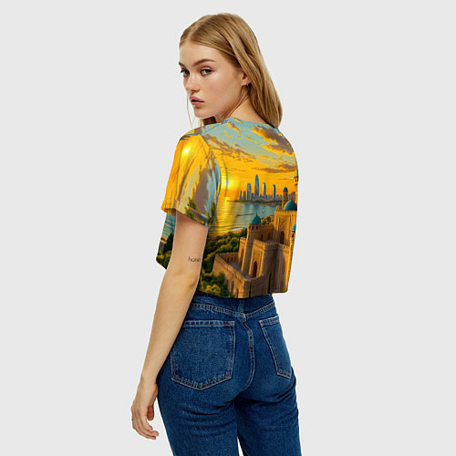 Женский топ Баку сплетение эпох на закате / 3D-принт – фото 4