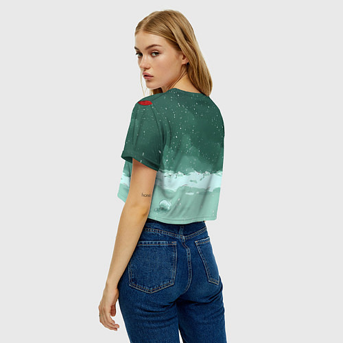 Женский топ Мем Новогодний котик / 3D-принт – фото 4