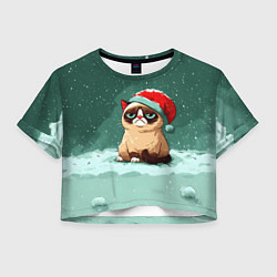 Женский топ Мем Новогодний котик