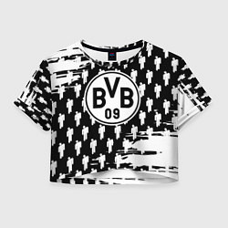Футболка 3D укороченная женская Borussia люди краски, цвет: 3D-принт