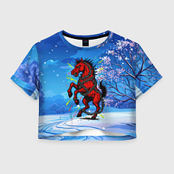 Женский топ Красная Новогодняя лошадь 2026