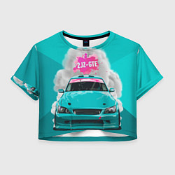 Футболка 3D укороченная женская 2 JZ GTE, цвет: 3D-принт