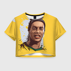 Футболка 3D укороченная женская Ronaldinho Art, цвет: 3D-принт
