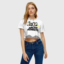 Футболка 3D укороченная женская Arctic Monkeys: Music Wave, цвет: 3D-принт — фото 2