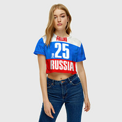 Футболка 3D укороченная женская Russia: from 25, цвет: 3D-принт — фото 2