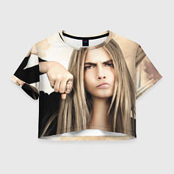 Футболка 3D укороченная женская Cara Delevingne, цвет: 3D-принт