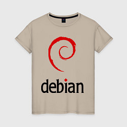 Футболка хлопковая женская Debian, цвет: миндальный