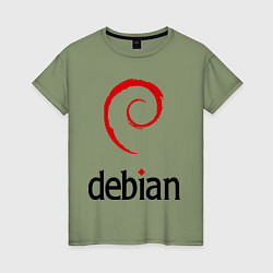 Женская футболка Debian