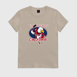 Футболка хлопковая женская Washington Capitals Hockey, цвет: миндальный