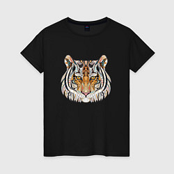 Женская футболка Расписная голова тигрицы