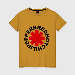 Футболка хлопковая женская Red Hot Chili Peppers, цвет: горчичный