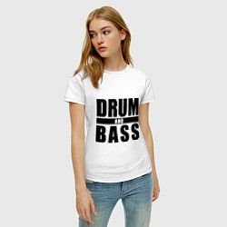 Футболка хлопковая женская Drum and bass4, цвет: белый — фото 2