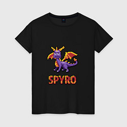 Футболка хлопковая женская Spyro: 8 bit, цвет: черный