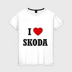 Женская футболка I love Skoda