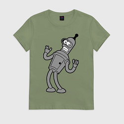 Футболка хлопковая женская Bender Error, цвет: авокадо