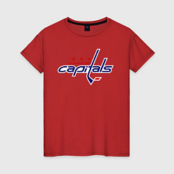 Футболка хлопковая женская Washington Capitals, цвет: красный