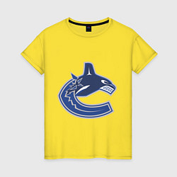 Футболка хлопковая женская Vancouver Canucks, цвет: желтый