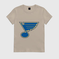 Футболка хлопковая женская St Louis Blues, цвет: миндальный
