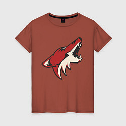 Футболка хлопковая женская Phoenix Coyotes, цвет: кирпичный