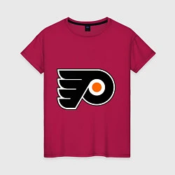Футболка хлопковая женская Philadelphia Flyers, цвет: маджента