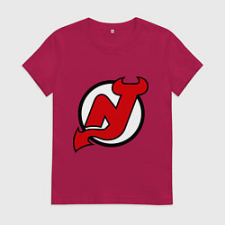 Футболка хлопковая женская New Jersey Devils, цвет: маджента