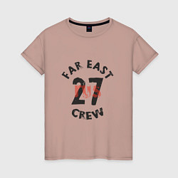 Футболка хлопковая женская Far East 27 Crew, цвет: пыльно-розовый