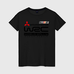 Футболка хлопковая женская Mitsubishi wrc, цвет: черный