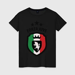 Футболка хлопковая женская Forza Juventus, цвет: черный
