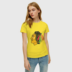 Футболка хлопковая женская Chicago Blackhawks: Kane, цвет: желтый — фото 2