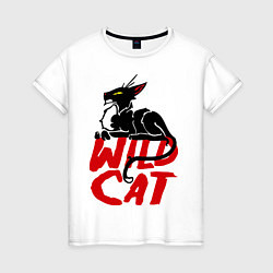 Футболка хлопковая женская Wild Cat, цвет: белый