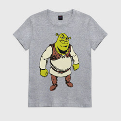 Футболка хлопковая женская Shrek 3, цвет: меланж