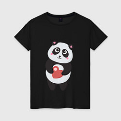 Женская футболка Панда с сердечком
