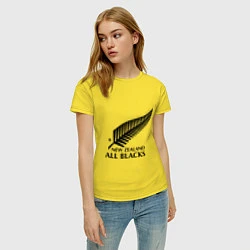 Футболка хлопковая женская New Zeland: All blacks, цвет: желтый — фото 2