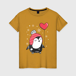 Женская футболка Пингвин с шариком