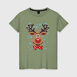 Женская футболка Рождественский олень