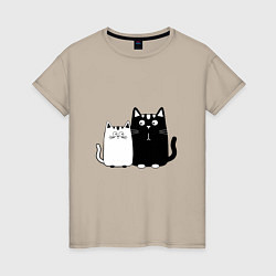 Женская футболка Удивленные коты