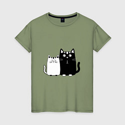 Женская футболка Удивленные коты