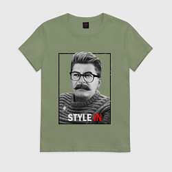 Футболка хлопковая женская Stalin: Style in, цвет: авокадо