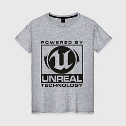 Женская футболка Unreal technology powered by