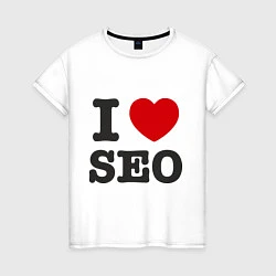 Женская футболка I love SEO