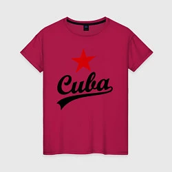 Футболка хлопковая женская Cuba Star, цвет: маджента