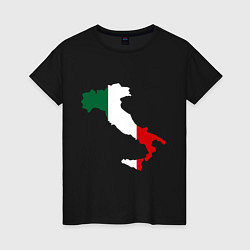 Футболка хлопковая женская Италия (Italy), цвет: черный